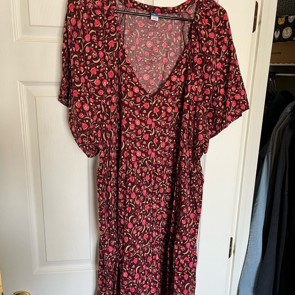 Old Navy Floral Mini Dress - Red and Pink